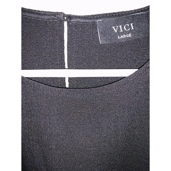 VICI Short Sleeve Blouse Pleated Sleeves GORGEOUS - Picture 4 of 6